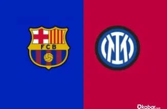 Barcelona vs Inter Milan pada leg pertama semifinal Liga Champions 2025. (Foto: Ist)