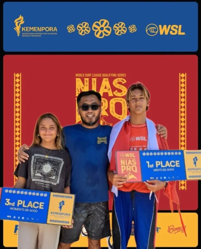 Dylan sukses meraih gelar juara dunia di kategori &#039;Men&#039;s Shortboard&#039;,  Kya Sukses finis di posisi &#039;equal third&#039; (Ist)