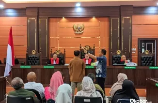 Suasana sidang dugaan korupsi tol jilid II, di Pengadilan Tindak Pidana Korupsi pada Pengadilan Negeri Kelas IA Padang. (Ist)