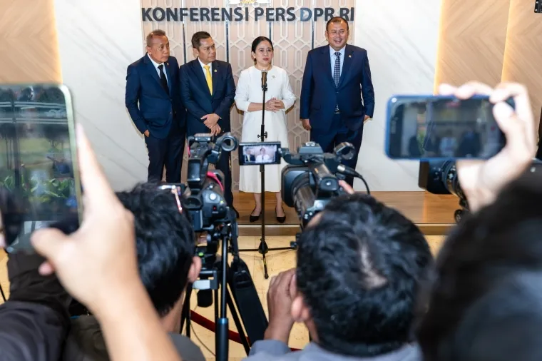 Ketua DPR RI Puan Maharani konferensi pers di Kompleks Parlemen, Senayan, Jakarta, Kamis (24/6/2025). (Foto: Ist)