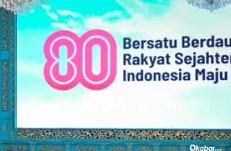 Logo dan Tema HUT ke-80 Kemerdekaan RI resmi diluncurkan. Simbol infinity karya Bram Patria Yoshugi sarat makna persatuan dan Indonesia Maju. (Foto: Setkab)