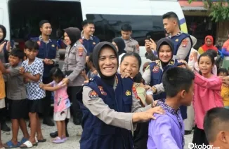 Anak di Padang Sarai Ikuti Trauma Healing Polda Sumbar (Foto: Dok. Humas Polda)