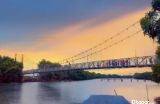 Salah satu jembatan gantung yang telah selesai dibangun oleh Kementerian Pekerjaan Umum (PU). (Ist)