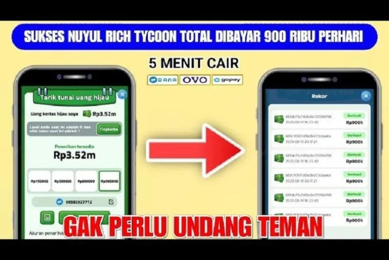 Ilustrasi aplikasi penghasil saldo DANA Gratis 2025. (Foto: kanal Youtube @ERL4N0FFICIAL)