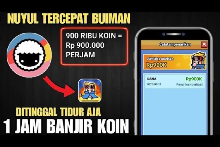 Ilustrasi aplikasi penghasil saldo DANA Gratis 2025. (Foto: kanal Youtube @ERL4N0FFICIAL)