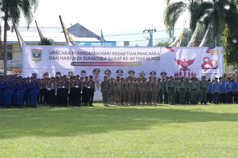Gubernur Mahyeldi Pimpin Upacara Hari Kesaktian Pancasila dan HUT Sumbar ke-80, Beri Penghargaan pada Aparat Ungkap Kasus Narkotika