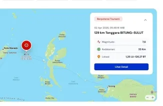 Gempa M 7,6 Guncang Bitung. (Foto: BMKG)