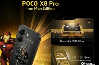 POCO X8 Pro Iron Man Edition hadir dengan desain hitam emas khas Iron Man serta fitur performa tinggi, mulai dijual di Indonesia April 2026. (Foto: Ist)