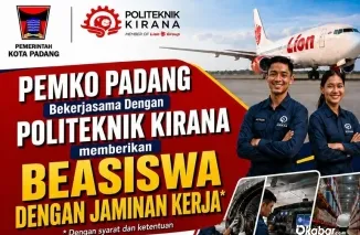 Suasana persiapan sosialisasi dan informasi Beasiswa Program Unggulan Padang Juara bekerja sama dengan Politeknik Kirana, di Padang, Minggu (14/6/2026). (Foto: Ist)