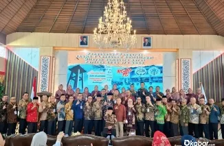Gubernur Sumatera Barat Mahyeldi Ansharullah saat menghadiri pengukuhan pengurus IASMA Satu Landbouw Bukittinggi Wilayah Sumbar masa bakti 2026--2029 di Istana Bung Hatta, Sabtu (18/7/2026). (Foto: Ist)