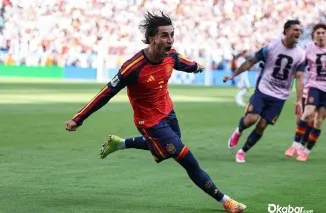 Pemain Spanyol Ferran Torres merayakan gol kemenangan timnya melawan Argentina pada laga final Piala Dunia 2026. (Foto: Ist)