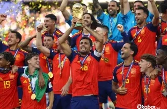 Suasana euforia para pemain dan suporter timnas Spanyol usai dinobatkan sebagai juara dunia Piala Dunia 2026. (Foto: Ist)