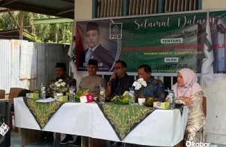 Anggota DPRD Sumatera Barat Donizar saat menyosialisasikan Perda Nomor 1 Tahun 2020 tentang Penyelenggaraan Pariwisata Halal di Kantor PKB Pasaman Barat. (Foto: Ist)