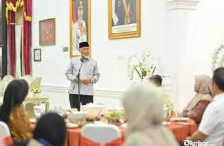 Gubernur Sumatera Barat Mahyeldi Ansharullah menerima kunjungan Tim Penilai IMTI Award 2026 di Istana Gubernuran, Kamis (27/8/2026). (Foto: Ist)