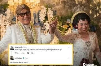 Andre Taulany dan Amanda Rigby saat prosesi akad nikah yang berlangsung dengan nuansa adat Jawa, Minggu (20/9/2026). (Foto: Ist)
