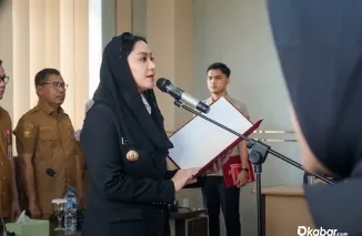 Bupati Dharmasraya Annisa Suci Ramadhani berikan arahan sosialisasi pencegahan korupsi. (Foto: Ist)