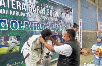 Cabang olahraga judo Kabupaten Pasaman raih 1 emas, 2 perak, 2 perunggu di Porprov XVI Sumbar. (Foto: Ist)
